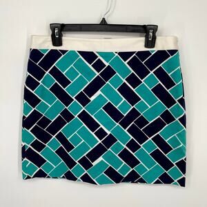 Greg Norman NEW Golf Intercoastal Print Skirt Skort Sz 10 Black Turquoise